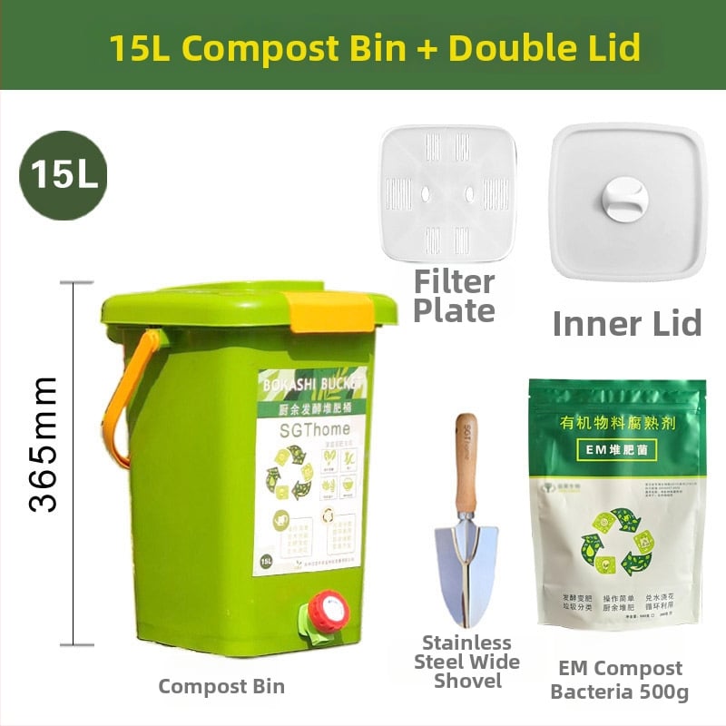 Manxiu Plastična kanta za kompost Bokashi s EM bakterijama