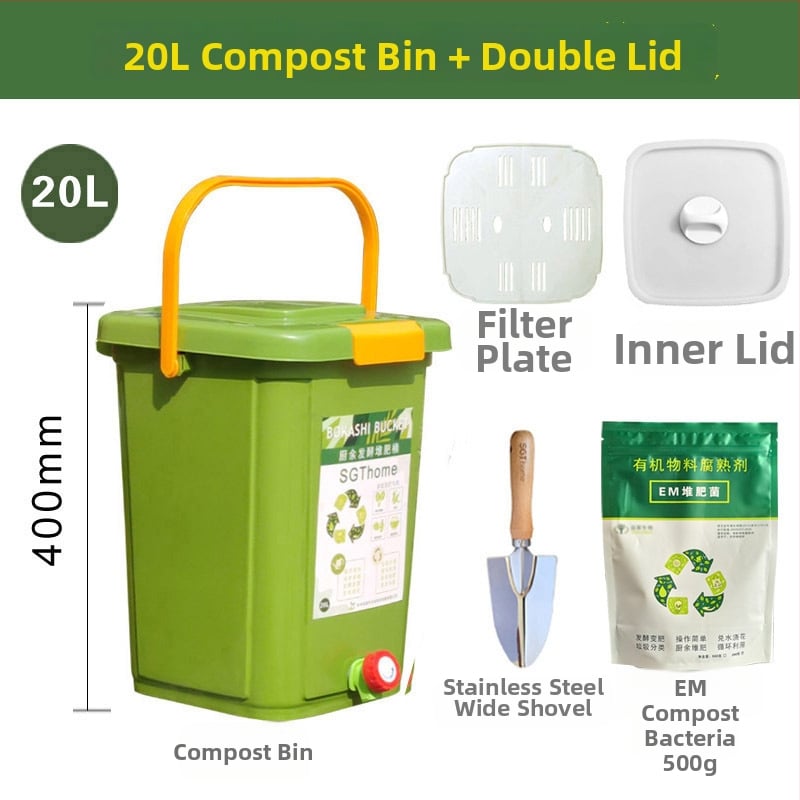 Manxiu Plastična kanta za kompost Bokashi s EM bakterijama