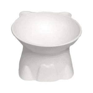 Plasztikus anyagú etető- és itatótál anti-tip, magas lábú nyakvédő dizájn macskáknak és kutyáknak