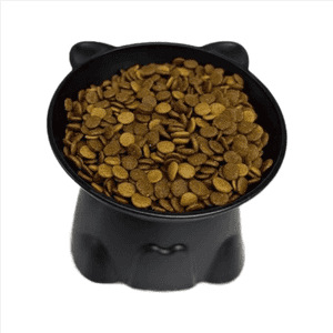 Plasztikus anyagú etető- és itatótál anti-tip, magas lábú nyakvédő dizájn macskáknak és kutyáknak