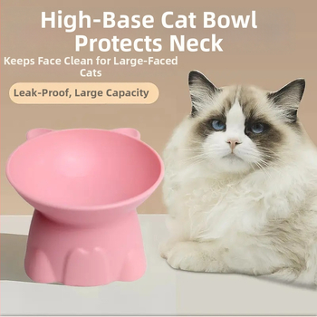 Plastová miska na kŕmenie a vodu pre domáce zvieratá s proti prevráteniu, vysokými nohami a ochranou krku, pre mačky a psy