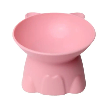 Plasztikus anyagú etető- és itatótál anti-tip, magas lábú nyakvédő dizájn macskáknak és kutyáknak