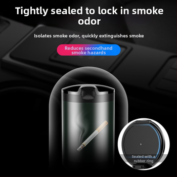 Καπνοαπορριμματοφόρος αυτοκινήτου με καπάκι και LED φως, κράμα αλουμινίου, μοντέλο CZ-YHG, 180 g, για εσωτερικό χώρο αυτοκινήτου