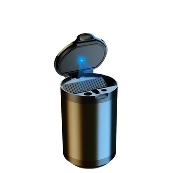 Καπνοαπορριμματοφόρος αυτοκινήτου με καπάκι και LED φως, κράμα αλουμινίου, μοντέλο CZ-YHG, 180 g, για εσωτερικό χώρο αυτοκινήτου
