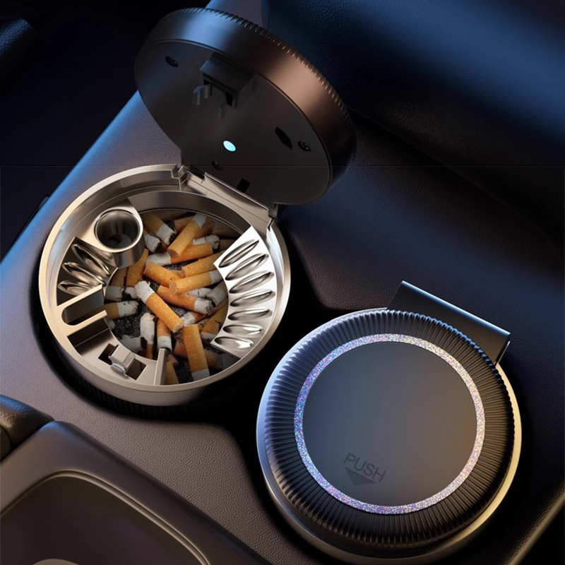 Τασάκι αυτοκινήτου με καπάκι, δημιουργικό πολυλειτουργικό αυτόματο σχέδιο (Υλικό: Πλαστικό; Μοντέλο: Car ashtray; Βάρος: 120 g; Κατάλληλο για αυτοκίνητα)
