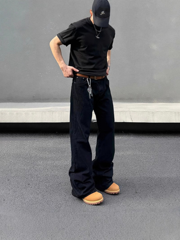 Bootcut traperice s krojem scimitar i micro-flare, srednji struk, pamuk-poliester mješavina