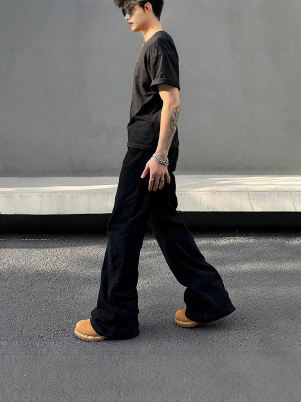 Bootcut traperice s krojem scimitar i micro-flare, srednji struk, pamuk-poliester mješavina