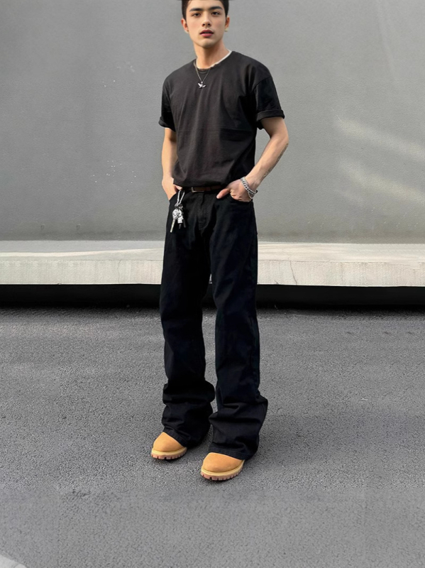 Bootcut traperice s krojem scimitar i micro-flare, srednji struk, pamuk-poliester mješavina