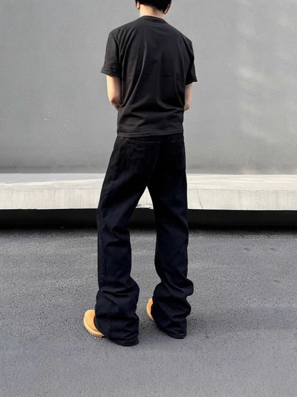 Bootcut traperice s krojem scimitar i micro-flare, srednji struk, pamuk-poliester mješavina