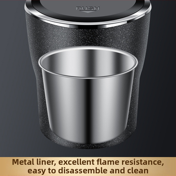 Τασάκι αυτοκινήτου με LED φωτισμό, πολυλειτουργικός εσωτερικός αξεσουάρ, κατασκευή από μέταλλο και πλαστικό, 173 g