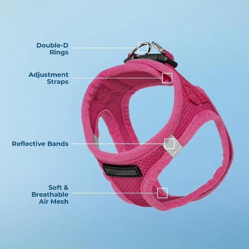 Pseći prsni i leđni harnes, mrežasta prozračna tkanina, reflektirajuća jakna, nije rastezljiv