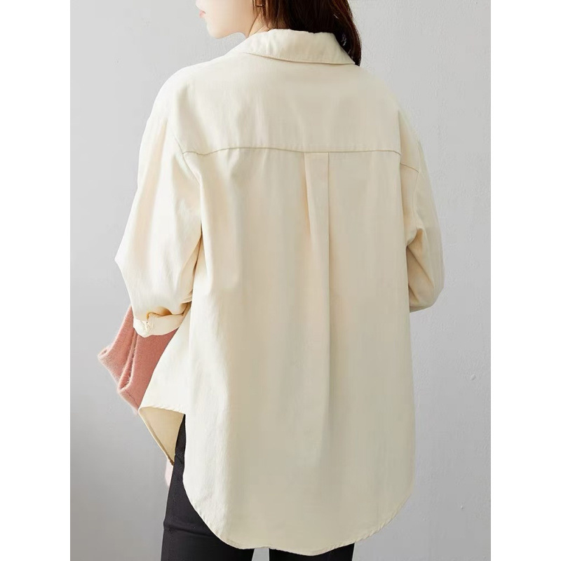 Pamukna košulja, opušten kroj, jednobojni uzorak, casual stil, trodimenzionalni kroj