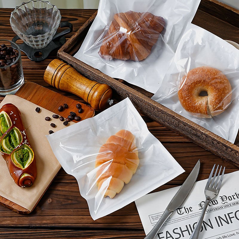 Jednokratna vrećica za kruh od Kraft papira, otporna na ulje i masnoće, prilagodljivo pakiranje, otprilike 100 komada po pakiranju, složena izrada