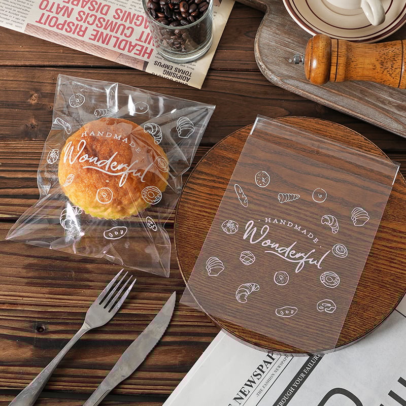 Jednokratna vrećica za kruh od Kraft papira, otporna na ulje i masnoće, prilagodljivo pakiranje, otprilike 100 komada po pakiranju, složena izrada