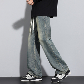 Muške traperice od denima, ravni kroj, srednje visok pas, zip, mikroelastične, pamuk 68,3%