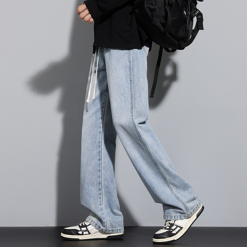 Muške traperice od denima, ravni kroj, srednje visok pas, zip, mikroelastične, pamuk 68,3%