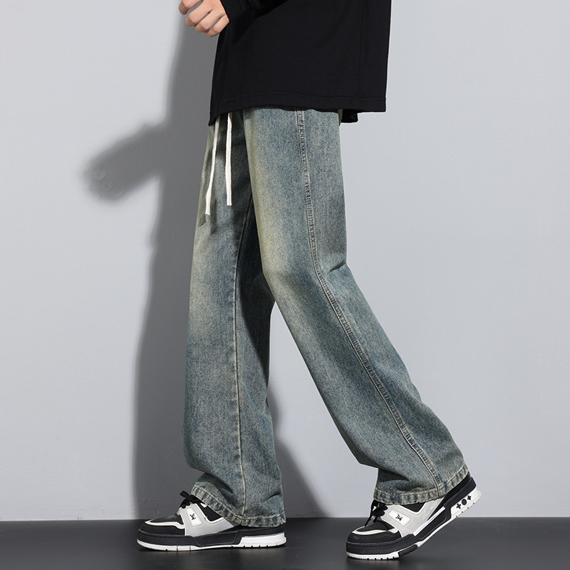 Muške traperice od denima, ravni kroj, srednje visok pas, zip, mikroelastične, pamuk 68,3%