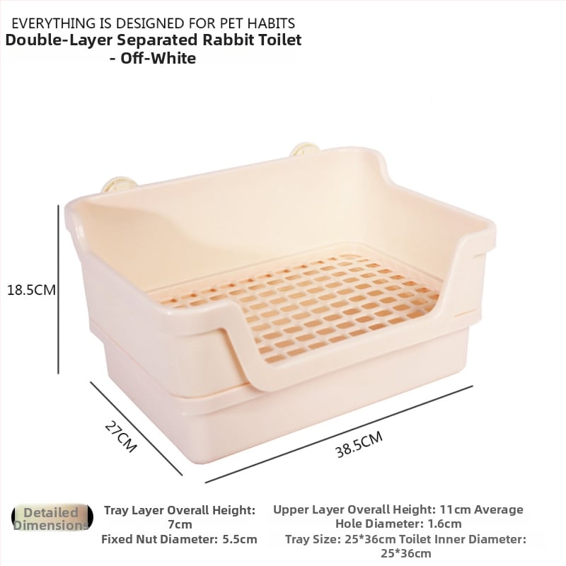 Dvostruko odvojena toalet za zeca s velikim unutarnjim prostorom, zaštita od prskanja i prevrnuća; Materijal: Drugo; Nije uvezeno; Kategorija: gnijezdo za kućne ljubimce