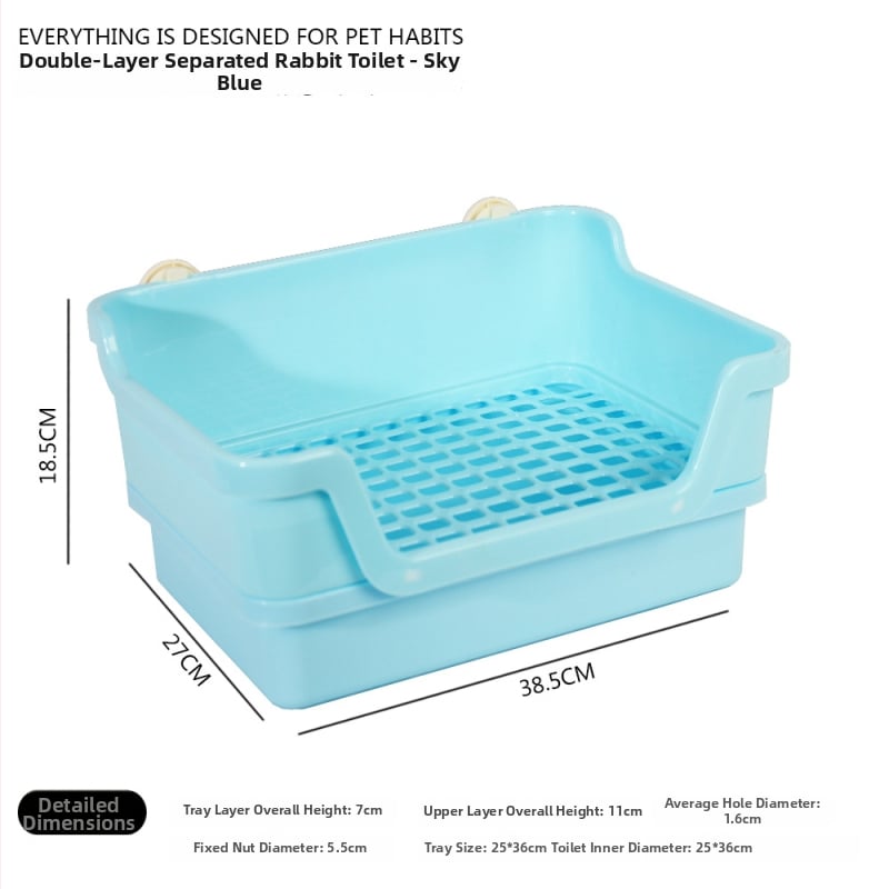 Dvostruko odvojena toalet za zeca s velikim unutarnjim prostorom, zaštita od prskanja i prevrnuća; Materijal: Drugo; Nije uvezeno; Kategorija: gnijezdo za kućne ljubimce