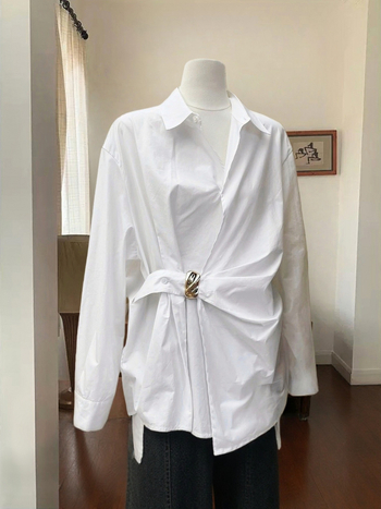 Košula – kardiganski stil, casual, dugi rukavi, srednja duljina, preklopljen ovratnik, poliester materijal