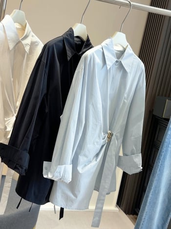 Košula – kardiganski stil, casual, dugi rukavi, srednja duljina, preklopljen ovratnik, poliester materijal