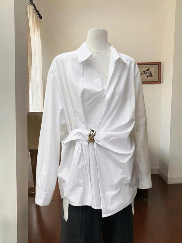 Košula – kardiganski stil, casual, dugi rukavi, srednja duljina, preklopljen ovratnik, poliester materijal