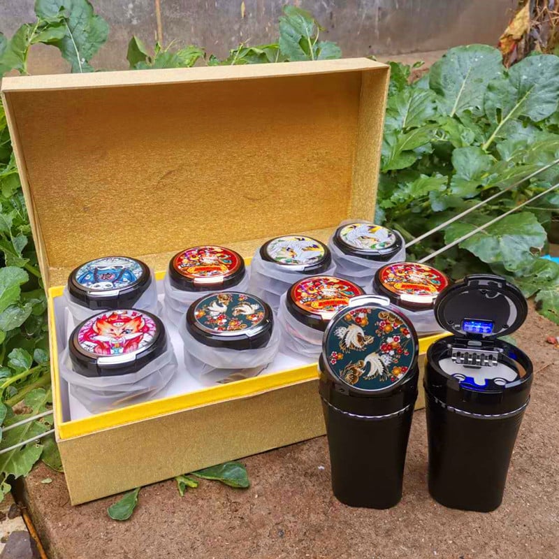 Τασάκι αυτοκινήτου με κεραμική επένδυση εσωτερικά, μεγάλη χωρητικότητα, μοντέλο YD, διαδικασία χύτευσης, βάρος 0,5 kg