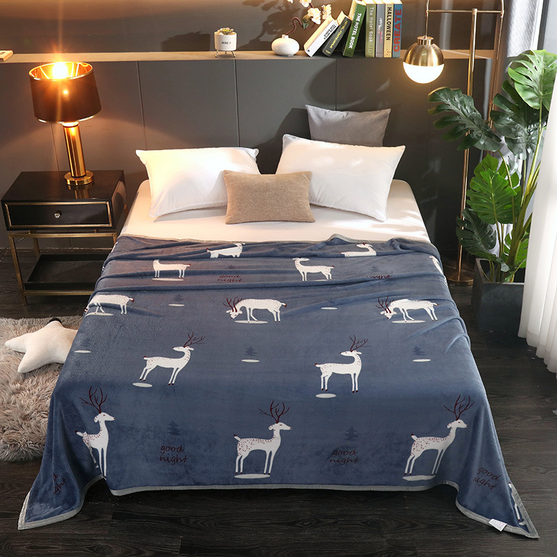 Buckwheat фланелено одеяло, полиестерно влакно, 300–499 г, геометричен модел, четири сезона