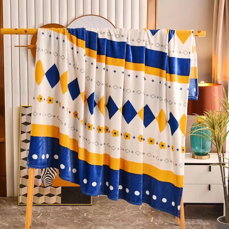 Flanel deka, poliesterska vlakna, 300–500 g, prilagodljiva, geometrijski uzorak