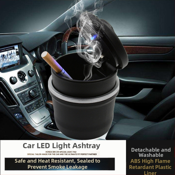 Τασάκι αυτοκινήτου με υψηλής αντίστασης στη φλόγα, καπάκι και φωτισμό, μοντέλο BS-1283, 120 g, μάρκα Hundred trees