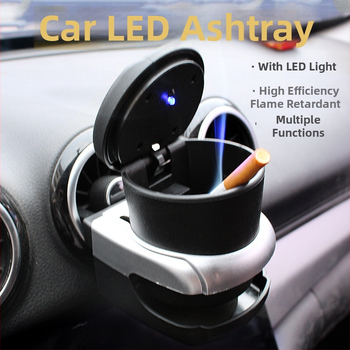 Τασάκι αυτοκινήτου με υψηλής αντίστασης στη φλόγα, καπάκι και φωτισμό, μοντέλο BS-1283, 120 g, μάρκα Hundred trees