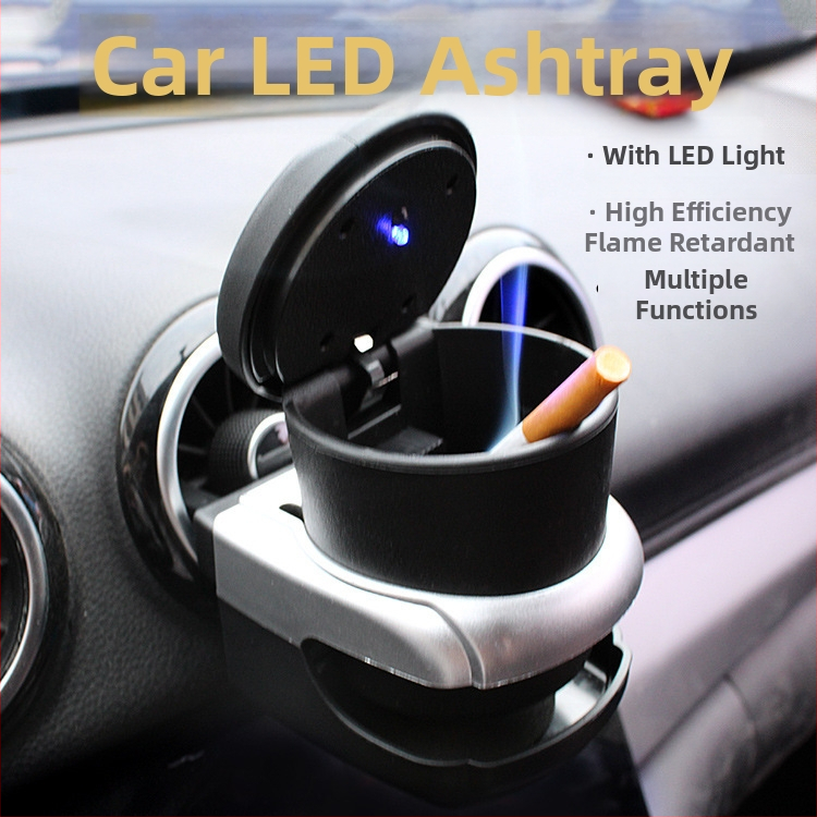 Τασάκι αυτοκινήτου με υψηλής αντίστασης στη φλόγα, καπάκι και φωτισμό, μοντέλο BS-1283, 120 g, μάρκα Hundred trees