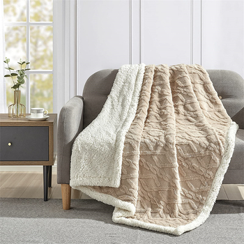 Персонализирано коралово флис одеяло — двустранно, зимна употреба, полиестер, геометричен принт