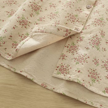 Pamukasta ženska košulja s cvjetnim uzorkom, dugi rukav, slobodan kroj, retro kardigan stil