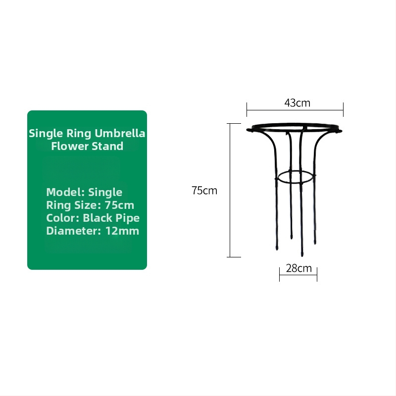 Stalak za cvijeće u obliku kišobrana za penjačke ruže i vinovu lozu, galvanizirana čelična cijev s plastičnim premazom, za vanjsku uporabu