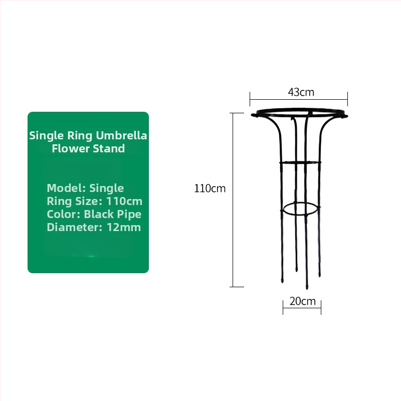 Stalak za cvijeće u obliku kišobrana za penjačke ruže i vinovu lozu, galvanizirana čelična cijev s plastičnim premazom, za vanjsku uporabu