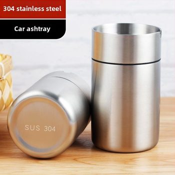 Τασάκι αυτοκινήτου από ανοξείδωτο ατσάλι, φινίρισμα με χαρακτική, αυτοκινητό‑πολυλειτουργικός σχεδιασμός, Unique