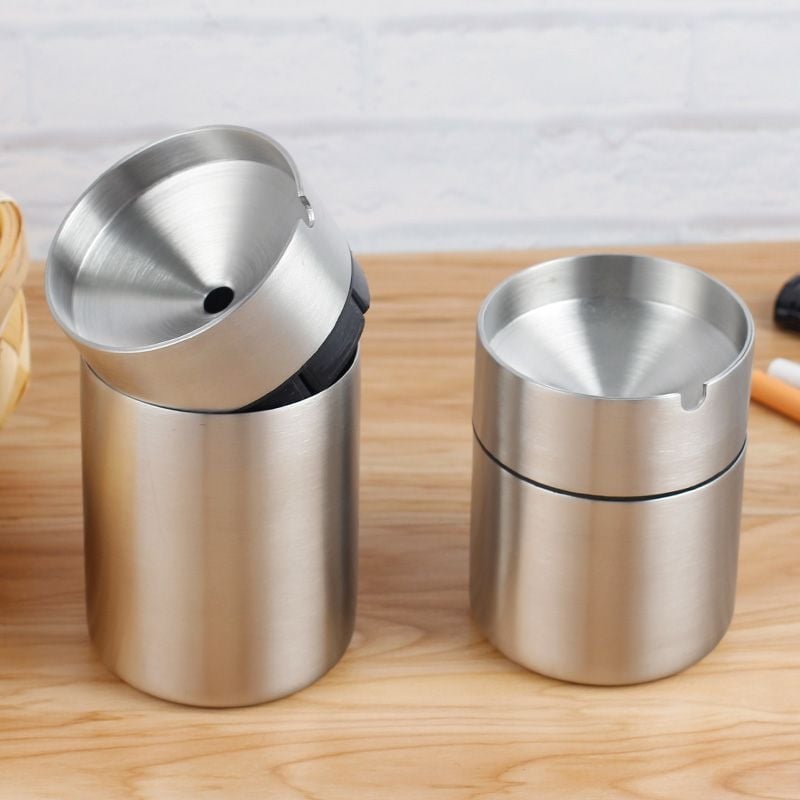 Τασάκι αυτοκινήτου από ανοξείδωτο ατσάλι, φινίρισμα με χαρακτική, αυτοκινητό‑πολυλειτουργικός σχεδιασμός, Unique