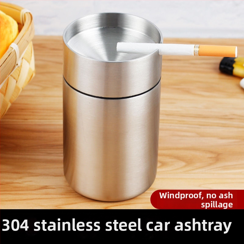 Τασάκι αυτοκινήτου από ανοξείδωτο ατσάλι, φινίρισμα με χαρακτική, αυτοκινητό‑πολυλειτουργικός σχεδιασμός, Unique