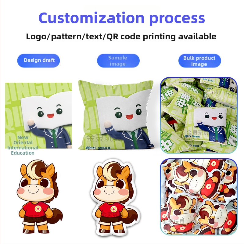 Prilagođena jastučnica s pamukastim navlakom, PP pamuk punjenje, uzorak prema crtežima, vez, digitalna tisak