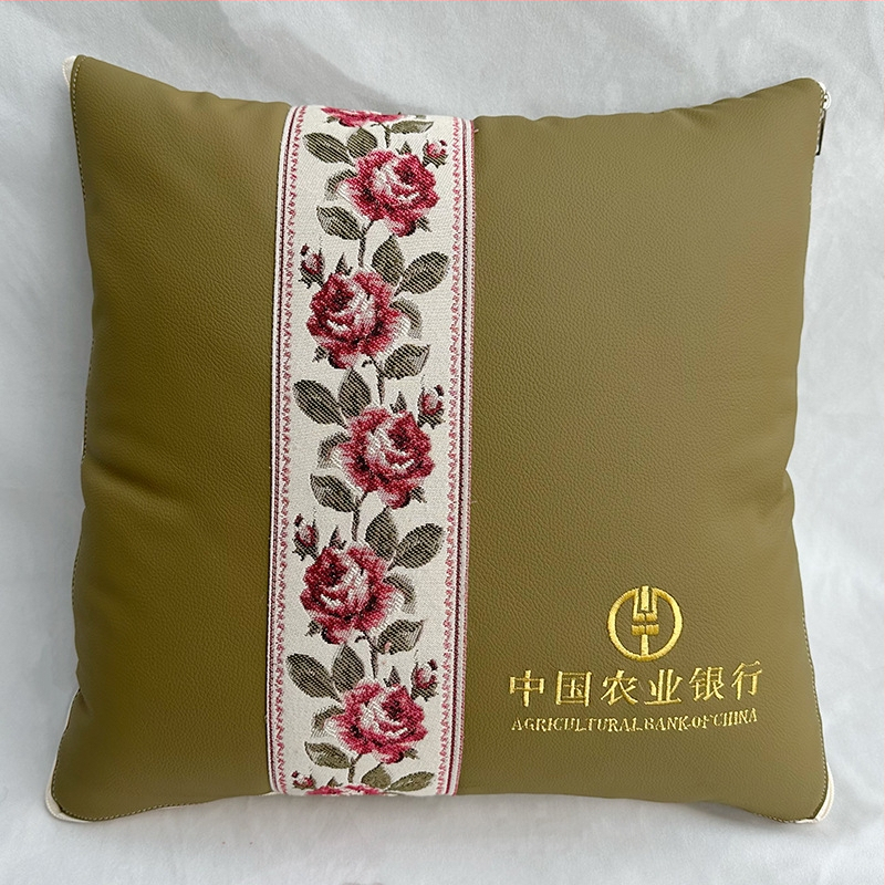 2-u-1 jastuk i deka za odmor u uredu i putovanje automobilom, navlaka od pamuka i lana, PP pamuk punilo, vezena tkanina, moderni minimalistički stil