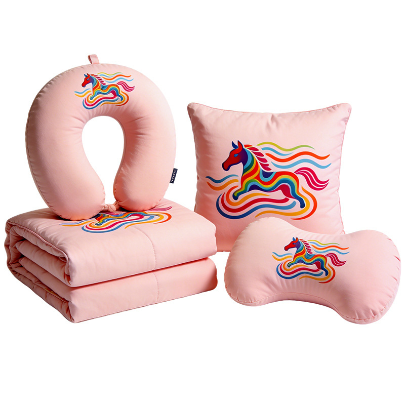 Auto jastuk za vrat u obliku U, crtani dizajn srca; po narudžbi; vanjski materijal: super mekani kratki pliš; punilo: pamuk