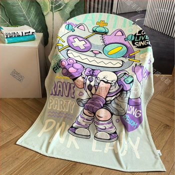 Prispôsobená digitálne tlačená flanelová prikrývka - polyester, ultrajemný velúr povrch, prispôsobiteľná hmotnosť, ekologicky otestované