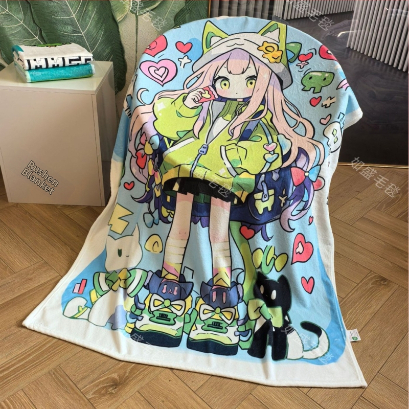 Prispôsobená digitálne tlačená flanelová prikrývka - polyester, ultrajemný velúr povrch, prispôsobiteľná hmotnosť, ekologicky otestované