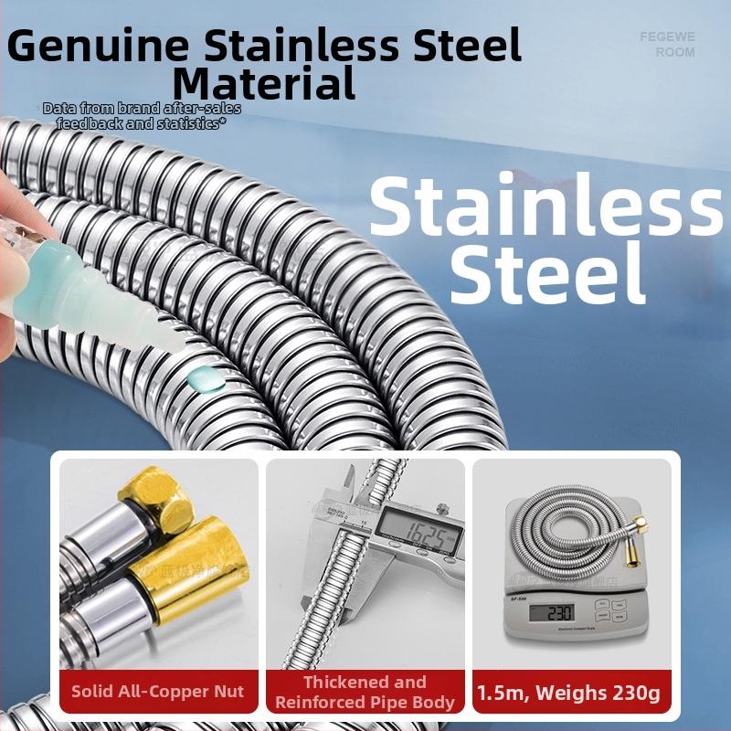 Σωλήνας ντους με παχυμένο μεγάλο εσωτερικό διάμετρο ροής, χαλκός + ανοξείδωτο ατσάλι + καουτσούκ, μοντέλο Dll, εγκατάσταση με 4 βίδες, μάρκα Bathing Mingding, μοντέρνο μινιμαλιστικό στυλ