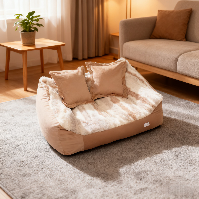 Kauč za kućne ljubimce s uklonjivim, perivim navlakom i jacquard tkaninom Rabbit Velvet i Teddy Velvet, za pse