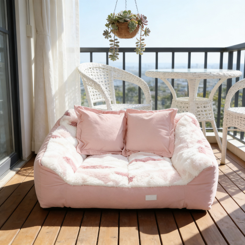 Kauč za kućne ljubimce s uklonjivim, perivim navlakom i jacquard tkaninom Rabbit Velvet i Teddy Velvet, za pse