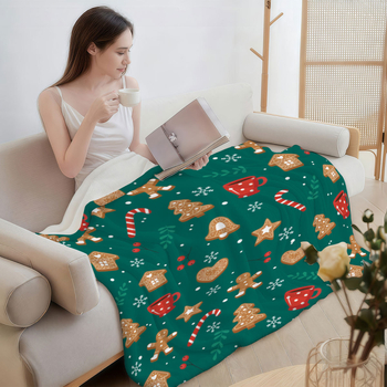 Фланелено одеяло с персонализиран фотопринт, коледен дизайн, полиестер 260 GSM, всесезонна топлина