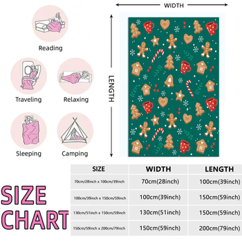 Фланелено одеяло с персонализиран фотопринт, коледен дизайн, полиестер 260 GSM, всесезонна топлина
