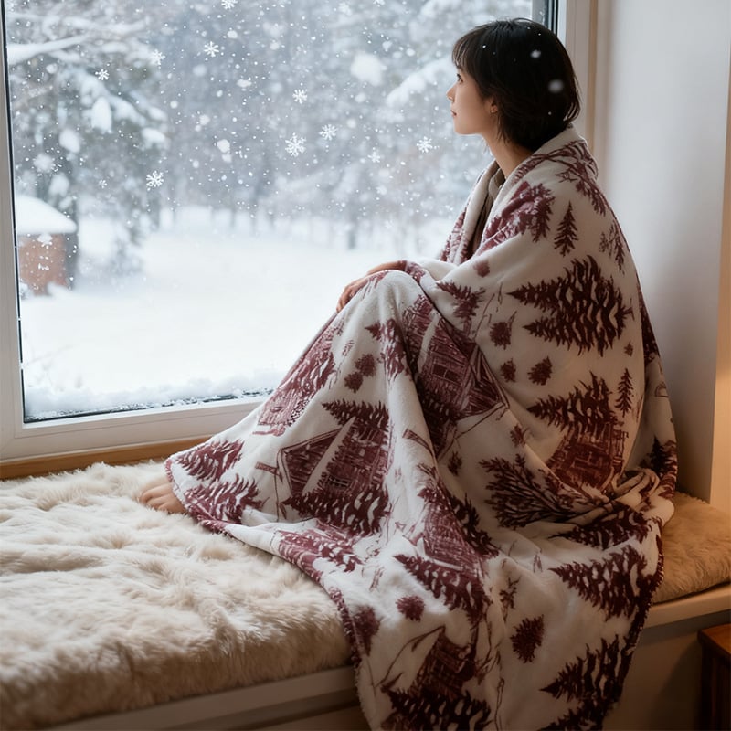 Фланелено одеяло с печат по снимка, геометричен модел, тегло 300-500 г